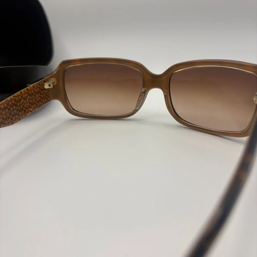 Coach Delphine S443 Tortoise Shell Sunglasses Brown Gradient Lens with Case